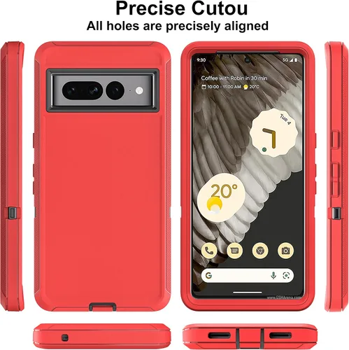 Miniatura 5 de Funda para Pixel 7 Pro a prueba de golpes, a prueba de polvo y caídas, protección de cuerpo completo de 3 capas [sin protector de pantalla] Funda