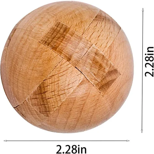 Miniatura 3 de Rompecabezas de madera hecho a mano con bola mágica, juego de inteligencia, rompecabezas de esfera para adultos