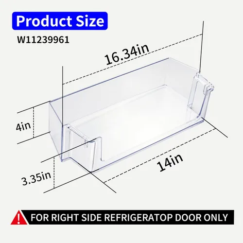 Miniatura 2 de 2 unidades mejoradas W11239961 W10900538 para puerta de refrigerador compatibles con refrigerador Whirlpool, reemplazo 4591452, AP6333410