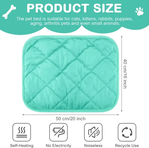 Miniatura 66 de Paquete de 4 Almohadillas Autocalentables para Gatos, Alfombrilla Autocalentable para Perros que Refleja el Calor Corporal, Almohadilla Térmica