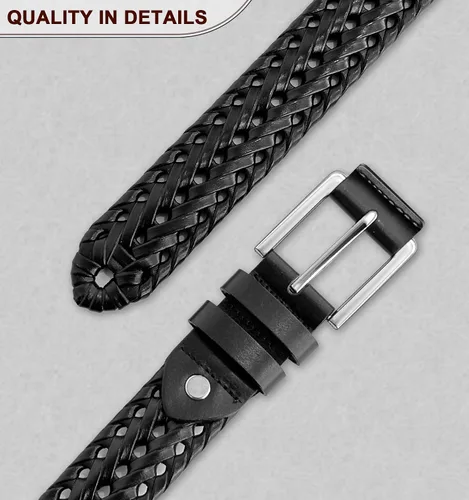 Miniatura 7 de BULLIANT Cinturones para hombre, cinturones trenzados de cuero para hombre, jeans casuales para golf, Anyfit, caja de regalo