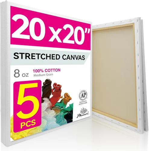 Miniatura 31 de PHOENIX - Lienzos de algodón blanco con bastidor para pintar, perfil de 5/8 pulgadas, imprimado triple para pinturas al óleo y acrílicas, 10x20