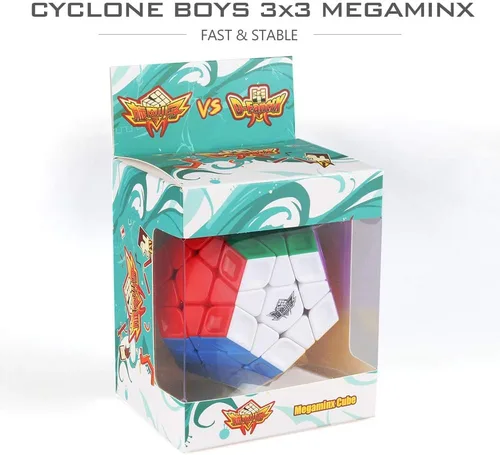 Miniatura 4 de D-FantiX Cyclone Boys 3x3 megaminx Pegatina Speed Cube pentagonal Dodecaedron Cube Puzzle Toy