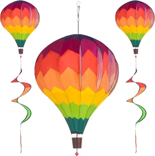 Miniatura 8 de 2Pack Globo de Aire Caliente Giradore de Viento Molinos de Viento y Giradores para Jardín y Césped Decoraciones Grandes para Exterior Colgantes