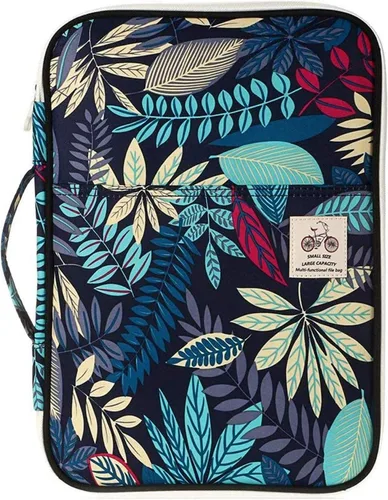 JAKAGO Organizador de cartera de viaje impermeable A4, bolsa de documentos, bolsa multifuncional de viaje con cremallera para cuaderno, iPad, Azul