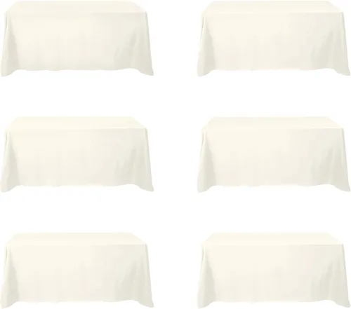 Miniatura 200 de BRILLMAX 6 Pack de Manteles Azul Marino para Mesas Rectangulares de 8 Pies 90 x 156 Pulgadas - 8 pies Mantel Rectangular a Granel de Lino