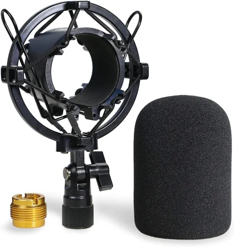 Miniatura 11 de YOUSHARES Soporte de choque AT2020, soporte de choque para micrófono reduce el ruido de vibración para Audio Technica AT2020 AT2035 ATR2500