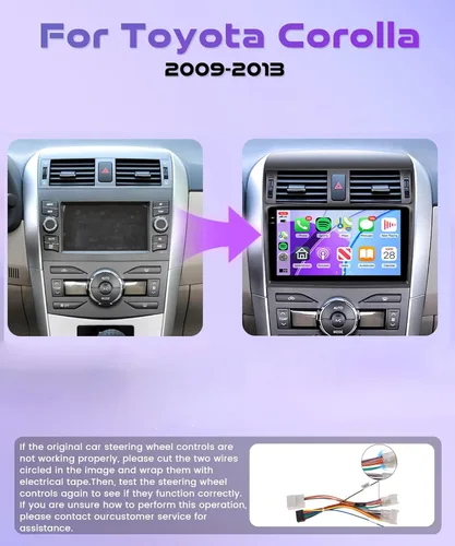 Miniatura 7 de Radio de coche Carplay 2G+64G para Toyota Corolla 2009 2010 2011 2012 2013, Rimoody estéreo de coche Android Android auto GPS WiFi pantalla táctil 4
