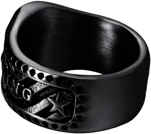 Miniatura 5 de ELFASIO Anillo vintage de acero inoxidable con calavera gótica para hombres y niños, banda de esqueleto plateado, cóctel, fiesta, ciclismo