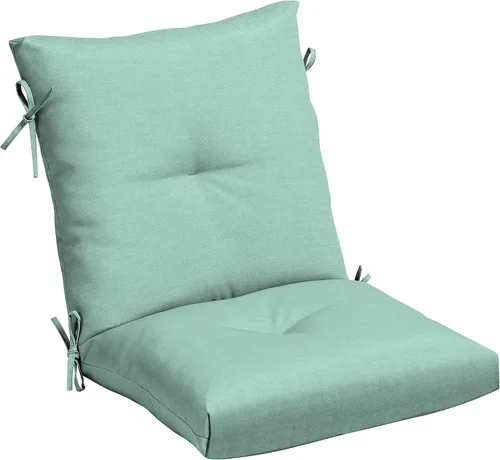 Arden Selections Cojín de Silla de Comedor Exterior de Felpa Moderna con Mechones y Relleno Blowfill, 21 x 40 pulgadas, Repelente al Agua,