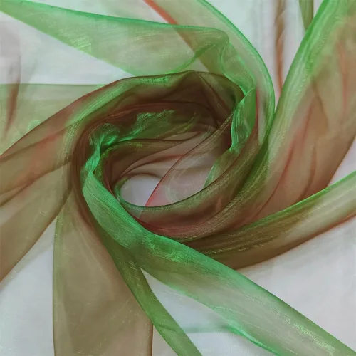 Miniatura 9 de Tela de organza transparente ligera de dos tonos, tela de gasa holográfica iridiscente de encaje, tela de tul oganza para vestido, fiesta, fondo