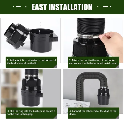 Miniatura 5 de Kit de ventilación para secadora interior 3 en 1 con trampa para pelusas y filtro de agua para secadora eléctrica