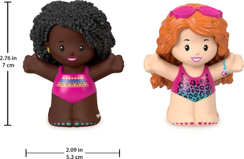 Miniatura 5 de Fisher-Price Little People - Juego de figuras de natación de Barbie con 2 personajes para preescolar, juego de simulación para niños a partir de 18