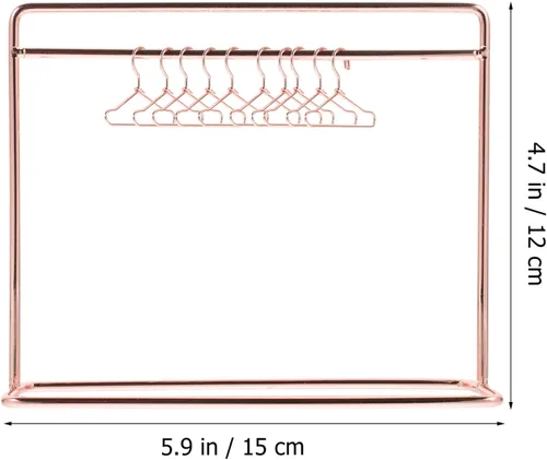 Miniatura 2 de Toddmomy Perchero en miniatura para muñecas con 10 mini perchas de 5.90 x 4.72 x 2.16 pulgadas, almacenamiento para accesorios de casa de muñecas