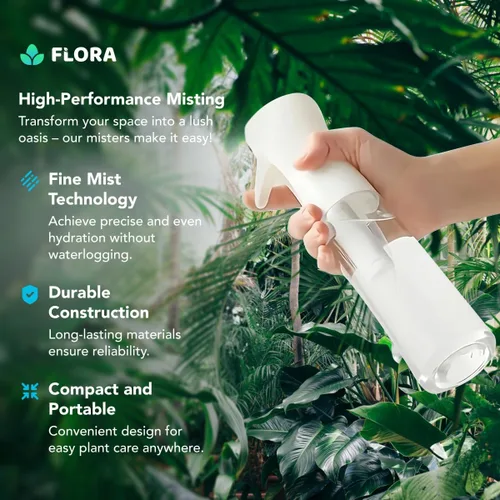 Miniatura 2 de Flora Premium Botella de Spray Mister para Plantas para Neblina Suave y Fina para Hidratación de Precisión, Humedad y Disparo de Humedad, Viene