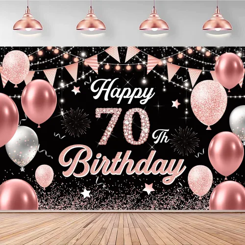 Miniatura 10 de Cartel de cumpleaños número 60, negro y dorado, 71 x 45 pulgadas, decoración de feliz cumpleaños 60 Oro negro 60