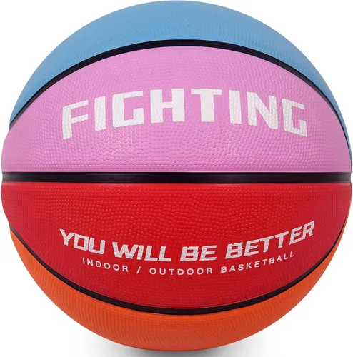 Miniatura 2 de Baloncesto de goma gruesa para niños y jóvenes, tamaño 3/4/5/6/7, para exteriores, colorido, 22/25.5/27.5/28.5/29.5 pulgadas, para regalos