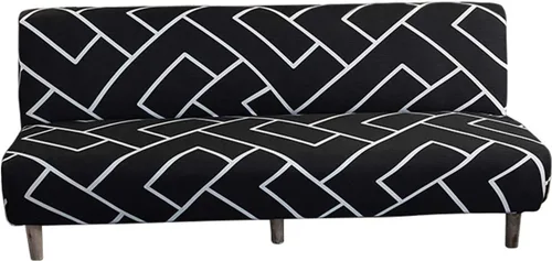 Miniatura 35 de MIFXIN Funda elástica para sofá cama sin brazos, funda de elastano para futón, plegable, sin reposabrazos, protector de muebles para sofá cama