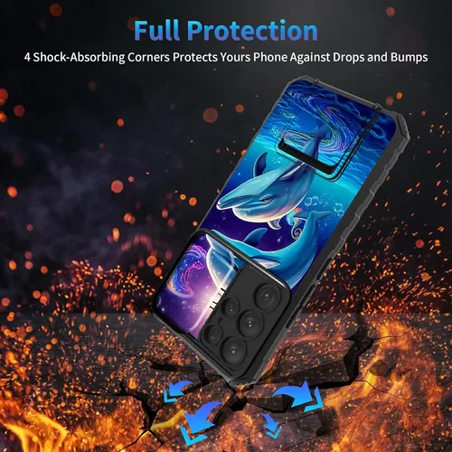 Miniatura 367 de Funda para Samsung Galaxy S22 Ultra 5G, Galaxy S22 Ultra con cubierta de cámara deslizante, funda resistente de doble capa con función atril Black