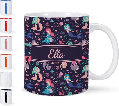 Miniatura 10 de Taza de cerámica de Navidad personalizada para niños, niñas, adultos con nombre personalizado, tazas de café de chocolate caliente, taza de té de 11