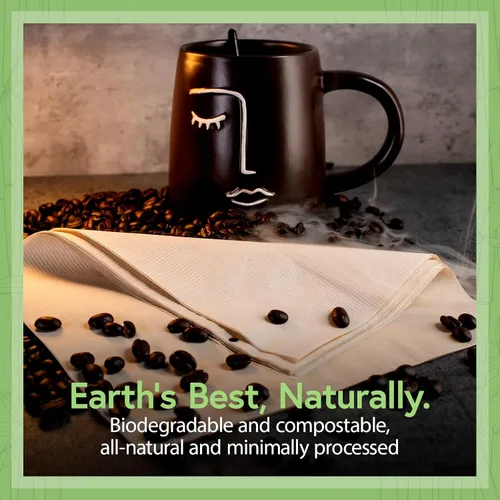 Miniatura 8 de Servilletas compostables 100% bambú (paquete de 50) Servilletas resistentes para almuerzo, cena, eventos, ocasiones y entretenimiento, ecológicas