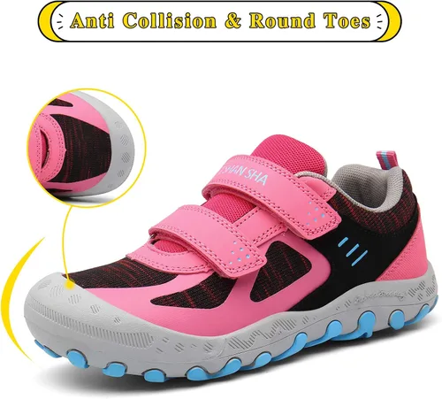 Miniatura 4 de Mishansha Zapatos de senderismo para niños y niñas de punto de malla tenis de caña baja para exteriores senderismo escalada correr