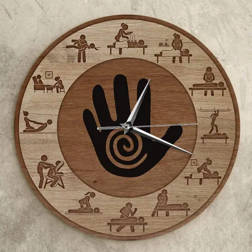 Miniatura 6 de The Geeky Days Reloj de pared impreso de terapia física de masaje, cuarzo silencioso, masaje para personas, relajarse, cuidado corporal, spa, salón