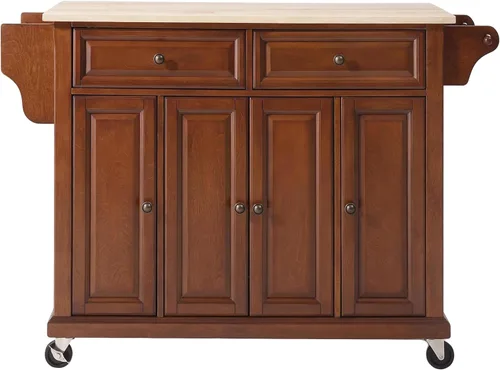 Miniatura 7 de Crosley Furniture isla de cocina con ruedas, Madera, Negro