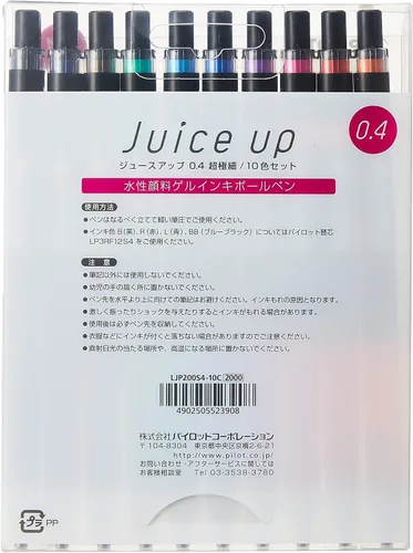 Miniatura 2 de Pilot Knock Bolígrafo de gel con tinta de color extra fina, Juice Up 04, juego de 10 colores surtidos (LJP200S4-10C)