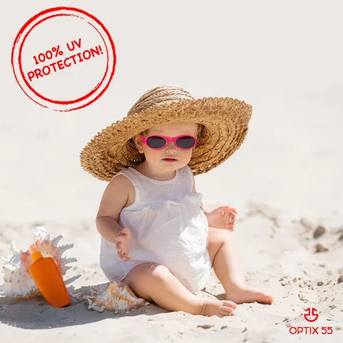 Miniatura 4 de Optix 55 Gafas de sol para bebé con correa Gafas de sol para bebés, niños y niñas de 0 a 12 meses edad 3, UV 400