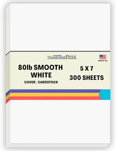 Miniatura 51 de 200 hojas de papel para tarjetas blanco brillante liso de 80#, 10,2 x 22,9 cm (4 x 9 pulgadas) Tamaño de inserción para sobre #10 - 36 kg/libra
