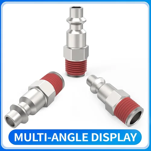Miniatura 3 de ChillWaves Enchufe de aire industrial, enchufes neumáticos macho NPT de 1/4", accesorios para compresores de aire (paquete de 15)