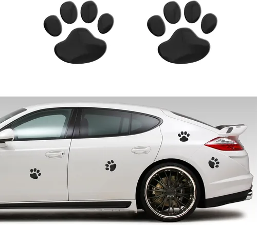 Calcomanía 3D cromada con huella de perro de oso para automóvil, decoración de emblema de automóvil, calcomanías de estilo de huella de vehículo,