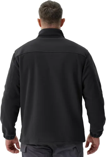 Miniatura 6 de TACVASEN Chaqueta de forro polar para hombre, chaqueta de invierno con cremallera completa, chaqueta táctica ligera, abrigos de senderismo al aire