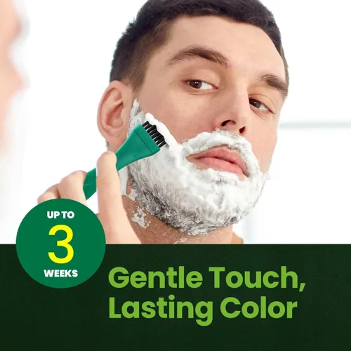 Miniatura 3 de Tinte para bigote y barba para hombre (marrón oscuro, paquete de 3), sin PPD, sin amoníaco, vegano con ingredientes naturales, suave para pieles