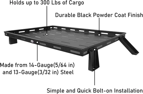 Miniatura 5 de Hooke Road TJ Bandeja de almacenamiento interior de rejilla de carga para maletas del portaequipajes del maletero trasero para Jeep Wrangler TJ