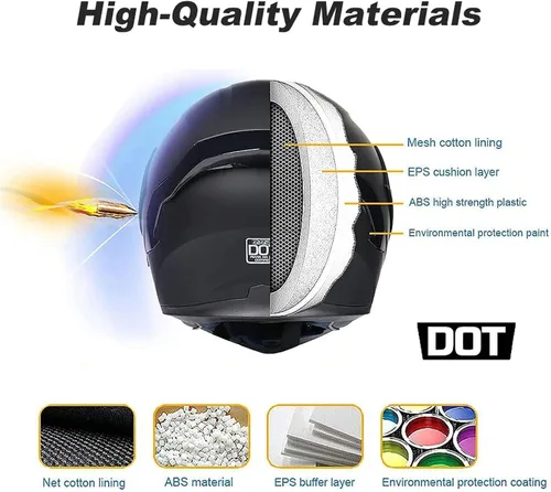 Miniatura 2 de Casco modular Bluetooth de doble visera para motocicleta, casco integrado abatible de cara completa, con Bluetooth impermeable que puede soportar
