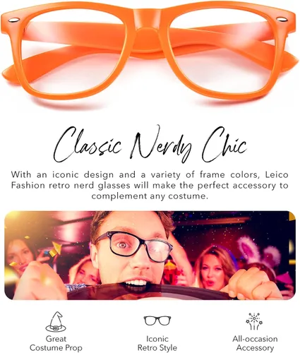 Miniatura 2 de LEICO FASHION Lentes transparentes sin receta retro para hombres y mujeres lentes falsos para disfraz de cosplay