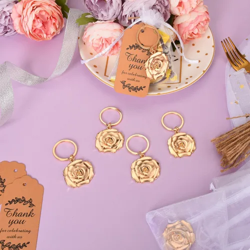 Miniatura 5 de 50 llaveros/llaveros para baby shower, boda o despedida de soltera, regalos, recuerdos para invitados a granel con etiquetas de regalo y bolsas