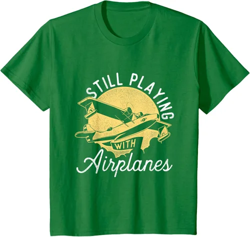 Miniatura 44 de Still Playing With Airplanes - Camiseta de control remoto RC Avión Piloto, Negro