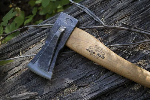 Miniatura 8 de 1844 Helko Werk Germany Traditional Spaltaxt - Hacha alemana para dividir leña, hacha de madera y taladro de madera de tamaño mediano, hecho