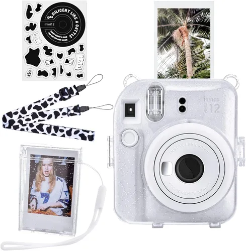 Miniatura 12 de Funda rígida transparente mejorada con adhesivo de bricolaje para cámara instantánea Fujifilm Instax Mini 12, funda transparente Instax Mini 12