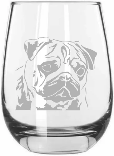 Miniatura 237 de Sakhalin Husky Dog - Copa de vino grabada personalizada de 15.25 onzas sin tallo