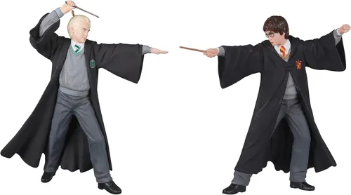 Hallmark Keepsake Adorno de Navidad de plástico 2022, Harry Potter y la cámara secreta 20 aniversario del club de duelos, juego de 2
