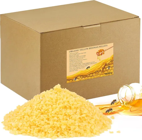 Miniatura 12 de TRINIDa Gránulos de cera de abeja blanca, 5 libras (80 onzas), pellets de cera de abejas orgánicas para velas de bricolaje, cera de abeja para hacer