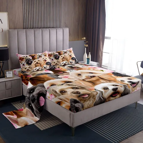 Miniatura 12 de Feelyou Juego de ropa de cama de tamaño individual con diseño de gato colorido para niños, adolescentes y niñas, decoración de habitación de gato