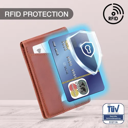Miniatura 4 de KONACK Minimalist Wallet For Men with RFID Blocking Front Pocket Bifold Leather Mens Wallet with Gift Box
