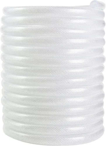 Tubo de vinilo de plástico de manguera trenzada transparente de 5/8 pulgadas de diámetro interior x 7/8 pulgadas de diámetro exterior de 50 pies,