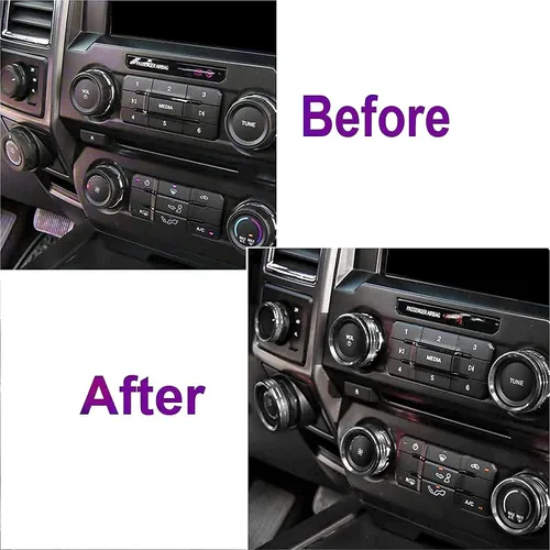 Miniatura 6 de Cubierta de perilla para interruptor de control de clima F150 AC/remolque/4WD/VOL/botón de afinación interior consola central accesorios compatibles