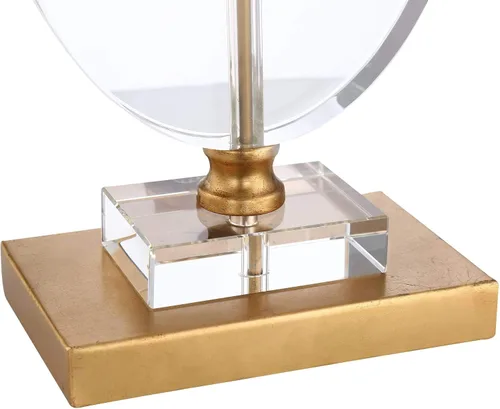 Miniatura 5 de Vienna Full Spectrum Valerie Modern Glam - Lámpara de mesa de lujo de 28 pulgadas de alto, cristal transparente dorado, tela blanca, pantalla